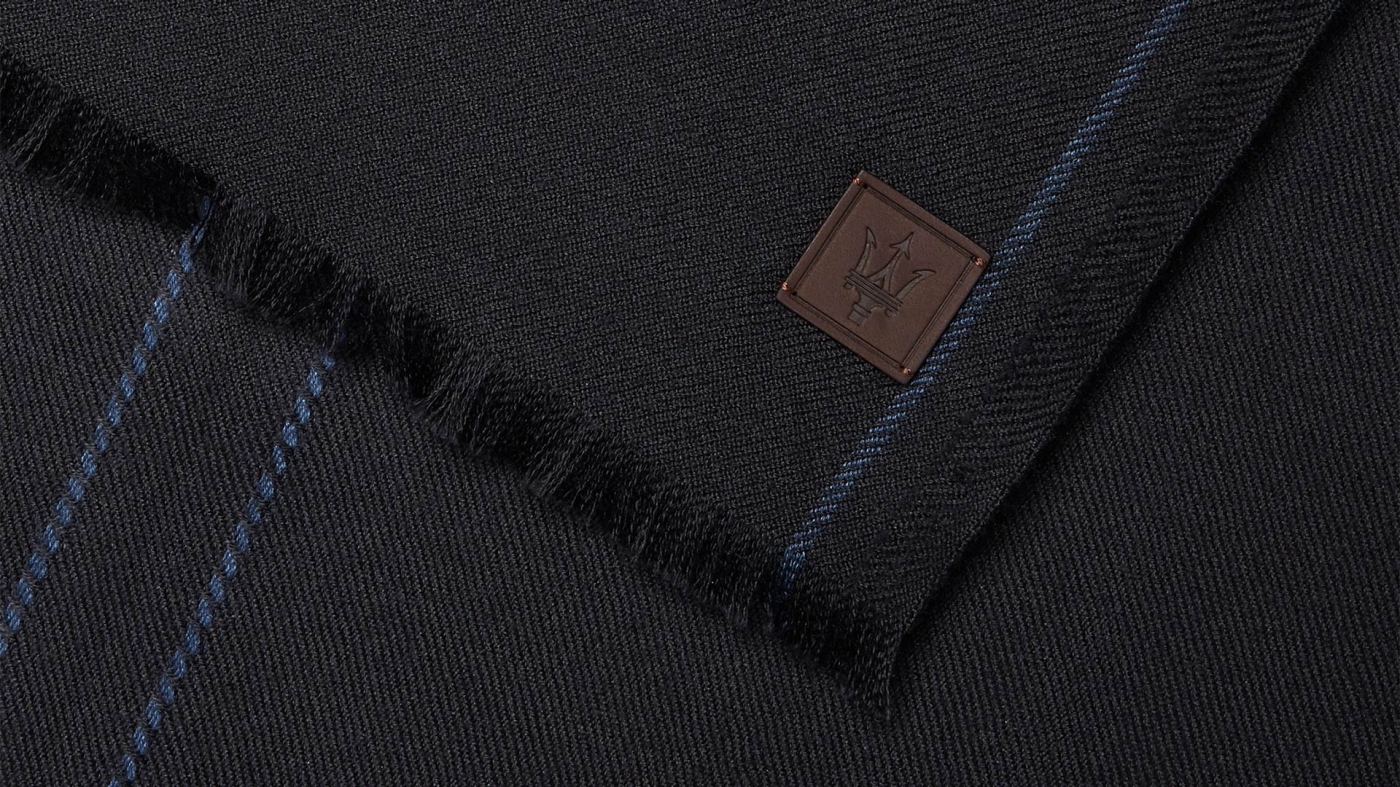 Fabric with Maserati trident logo