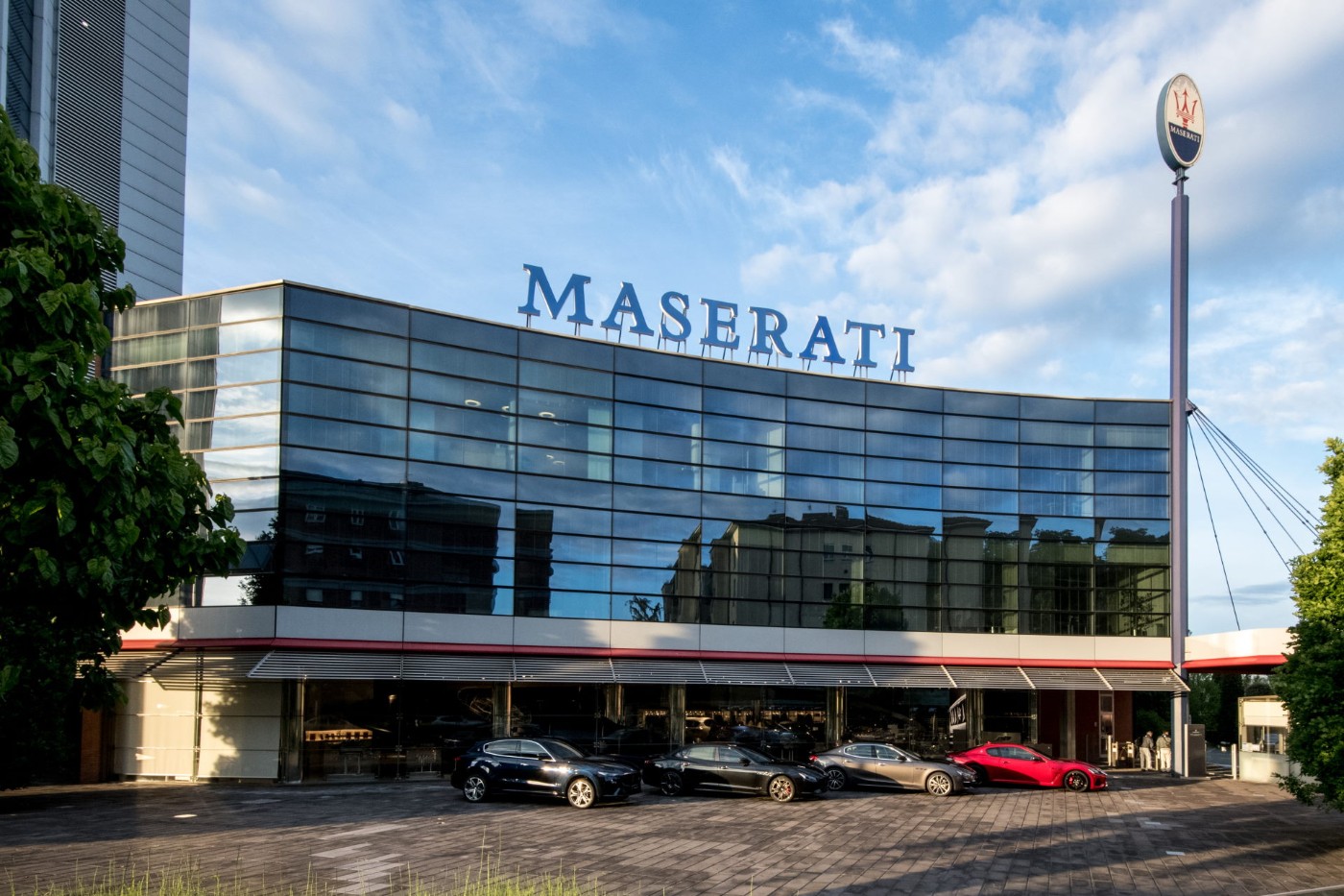 Vue du siège Maserati à Modène