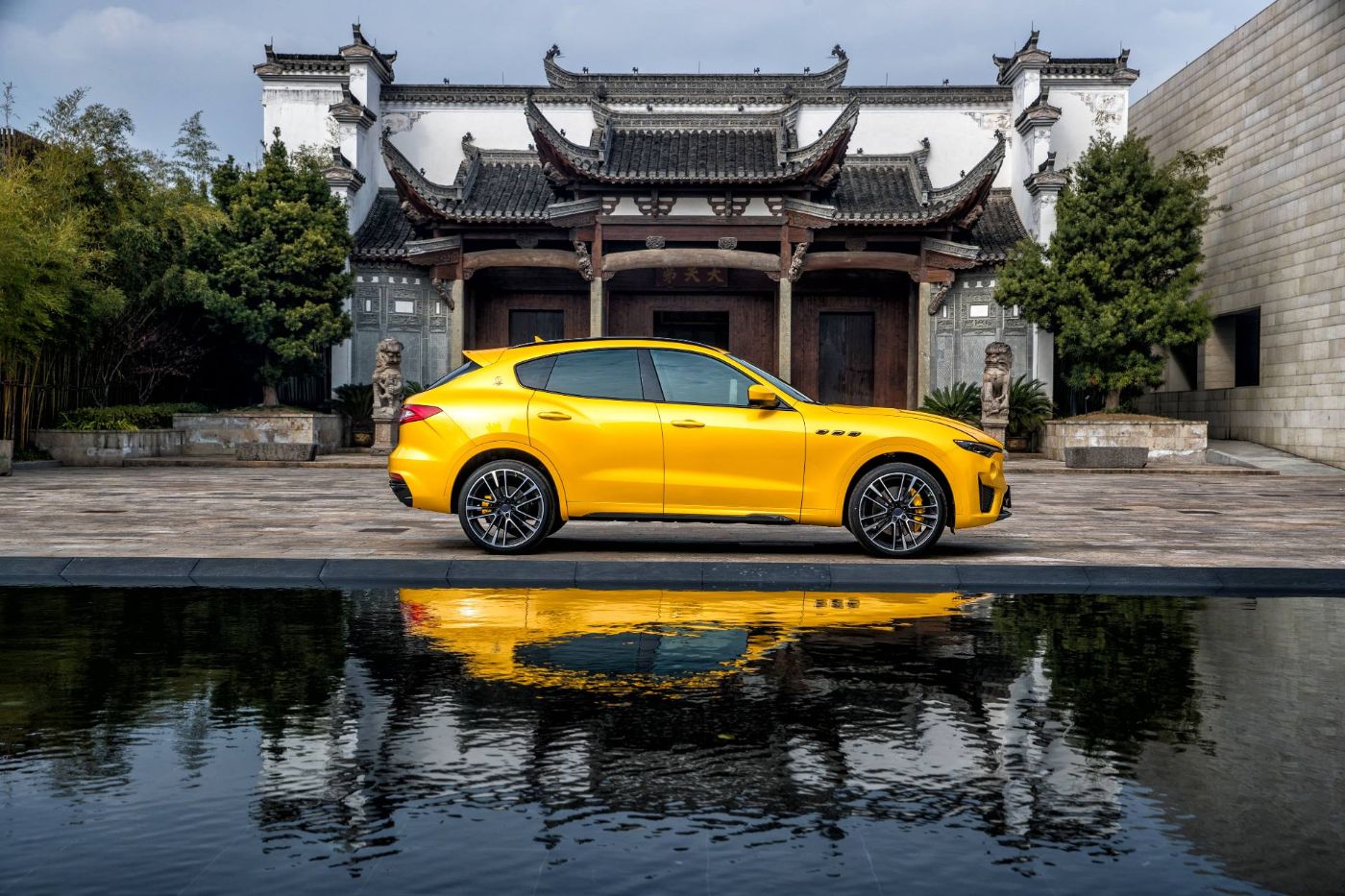 Yellow Levante GTS  during Shanghai Auto Show 2019