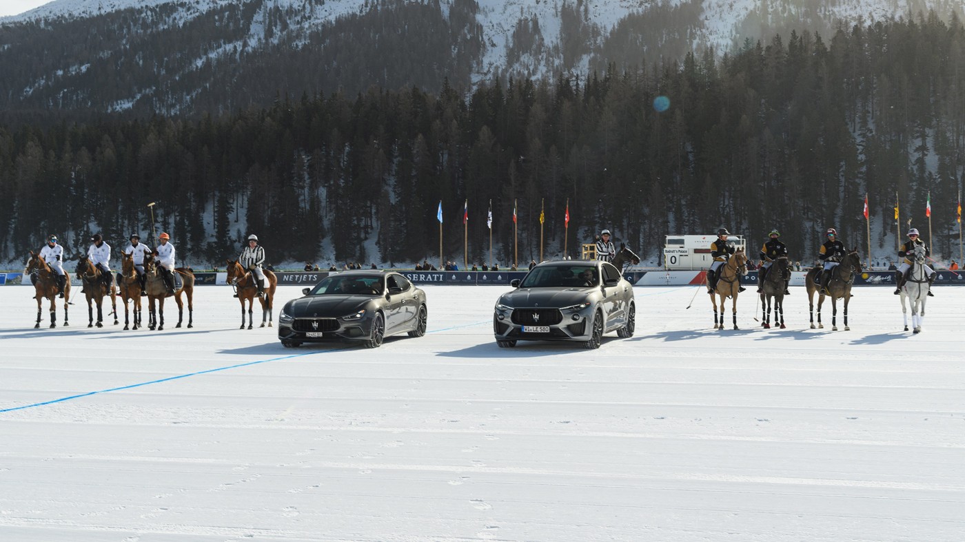 Maserati Royale alla coppa del mondo di Snow Polo a St. Moritz
