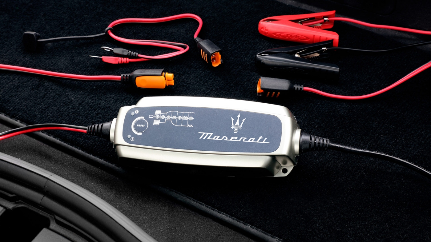 Cables to recharge Maserati battery