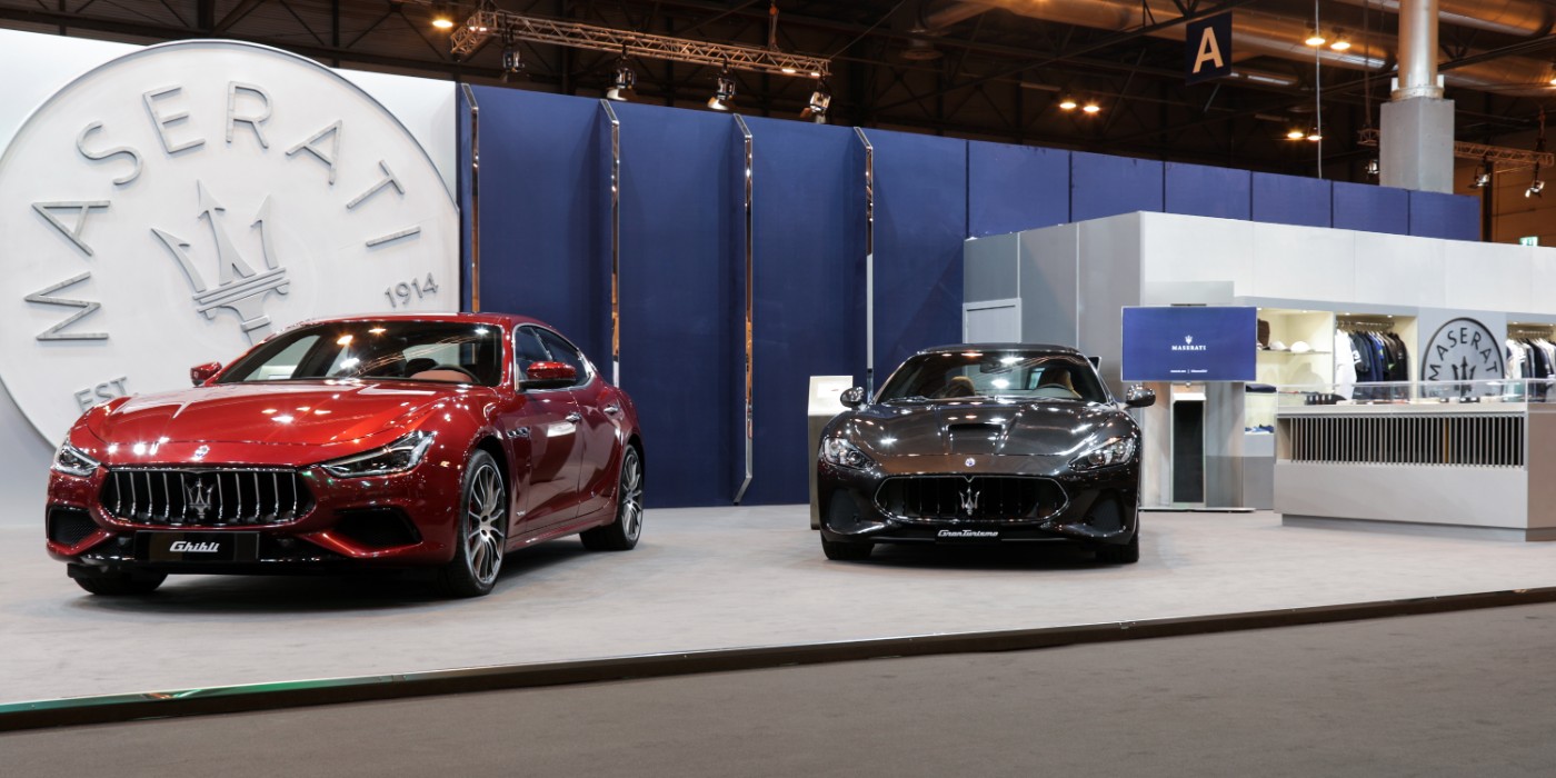 Exposición de vehículos Maserati en el Salón Madrid Auto de 2018