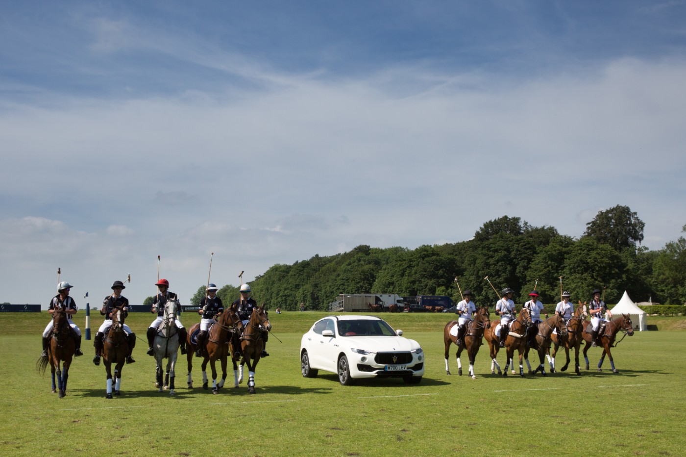 Maserati-Polo-Tour-2018---UK---Levante-SUV-leads-the-players-on-to-the-field